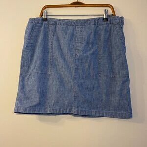 Women's Mid Rise Elastic Waist Pull On Knockabout Chambray Skort Lands' End